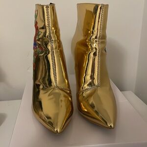 Gold booties